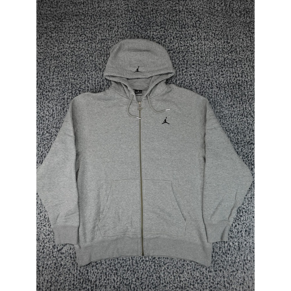 Jordan Full Zip Hoodie Mens Large Gray Jumpman Logo 355370-063 SAMPLE